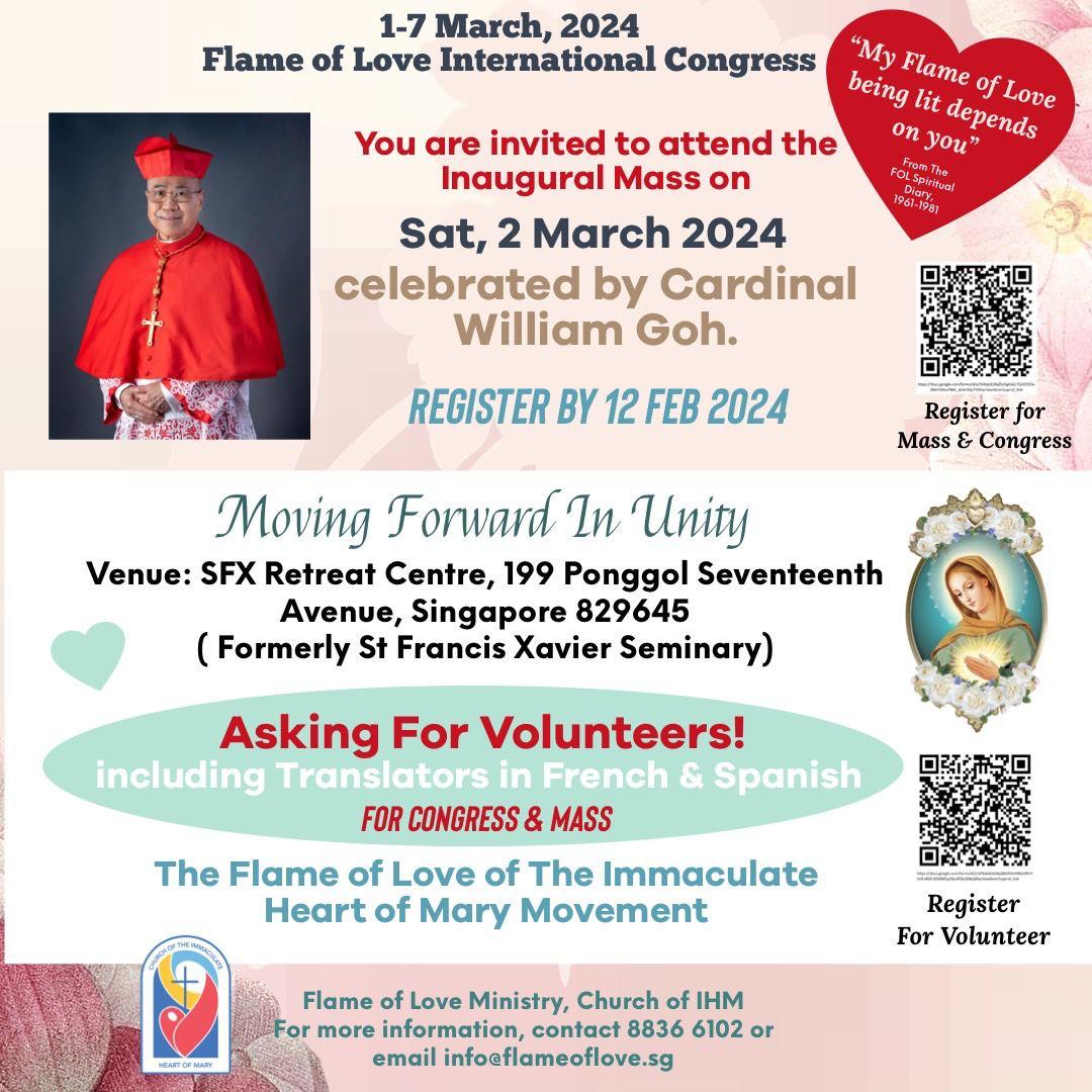 FLAME OF LOVE OF THE IMMACULATE HEART OF MARY 2024 Inaugural Mass   1 7 March 2024 Flame Of Love International Congress 