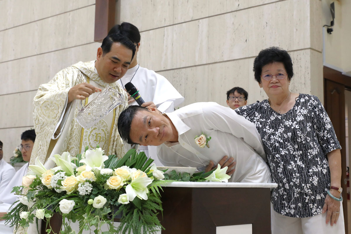 Joseph being baptised